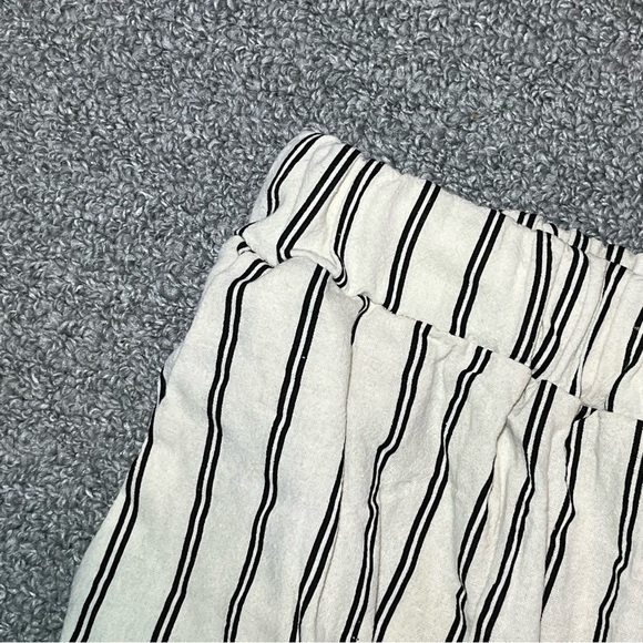 Allegra K Striped Drawstring Waist Wide Leg Pants Womens Size Large Beige NWT - Picture 9 of 11